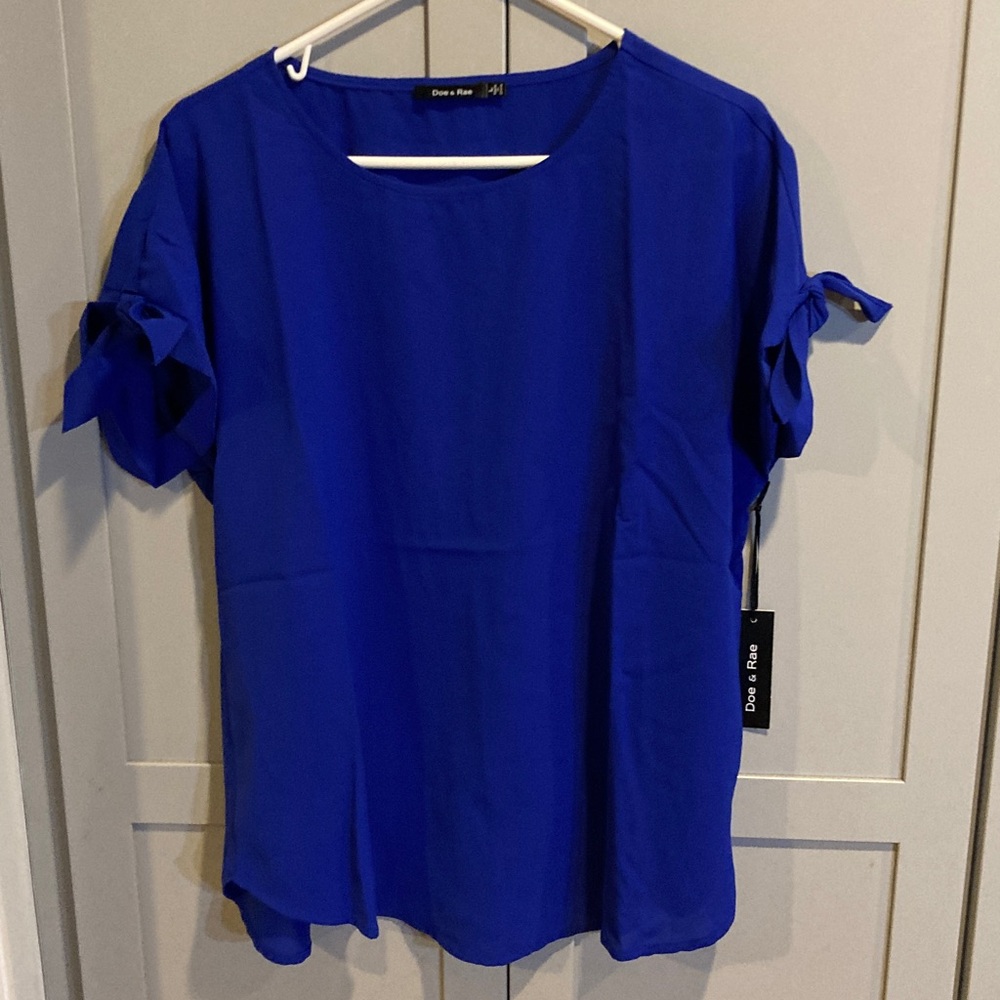 Doe and Rae Royal Blue Blouse NWT